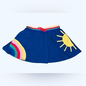 Colorful mini Boden Blue Skirt with Rainbow and Sun Design 6 7